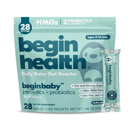 BeginBaby Prebiotics & Probiotics for Infants (0-12 Months) | Begin Health, 28-Pack Unflavored