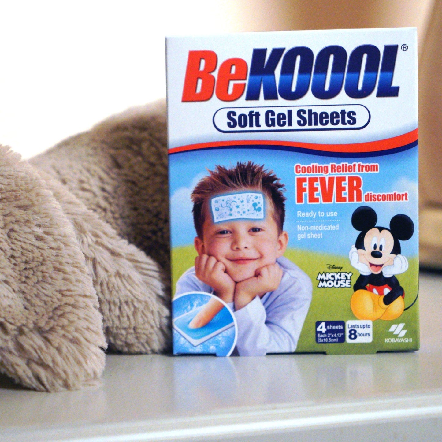 BeKOOOL Kids Gel Sheets for Fever Relief | Soft Cooling Gel Sheets (4 Count)