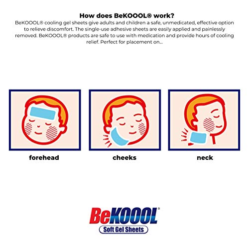 BeKOOOL Kids Gel Sheets for Fever Relief | Soft Cooling Gel Sheets (4 Count)