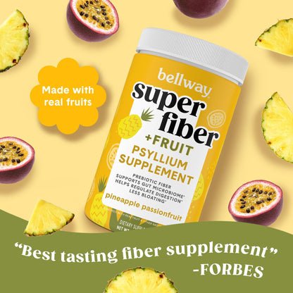 Bellway Super Fiber Powder + Fruit – Pineapple Passion (Sugar-Free Psyllium Husk Fiber)