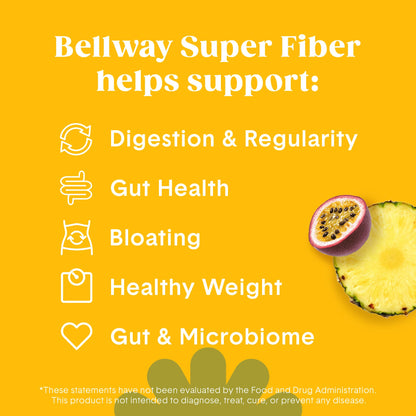 Bellway Super Fiber Powder + Fruit – Pineapple Passion (Sugar-Free Psyllium Husk Fiber)