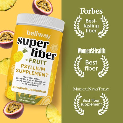 Bellway Super Fiber Powder + Fruit – Pineapple Passion (Sugar-Free Psyllium Husk Fiber)