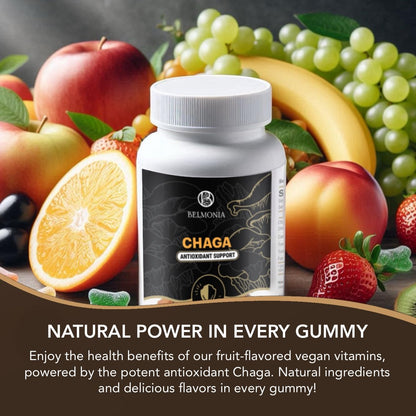 Belmonia Chaga Mushroom Gummies — Antioxidant Immune Support | 60 Gummies | Made in USA | Vegan & Gluten-Free