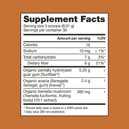 Bend Beauty Gut Glow | Daily Prebiotic Fiber Supplement Powder w/Tremella Mushroom Exract | Digestive Gut Health | 6g of Soluble Fiber per Serving | 100% Organic, Vegan, Sugar Free Fiber | Unflavored