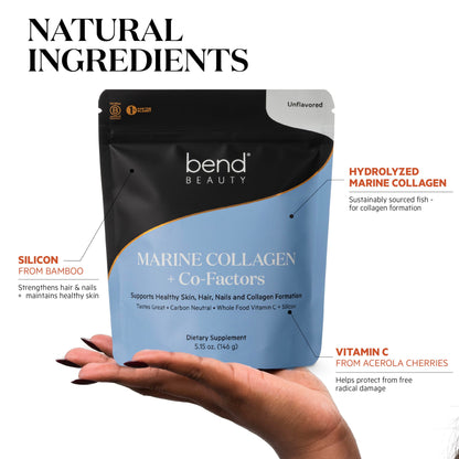 Bend Beauty Marine Collagen + Co-Factors – Unflavored Collagen Powder for Skin, Hair & Nails