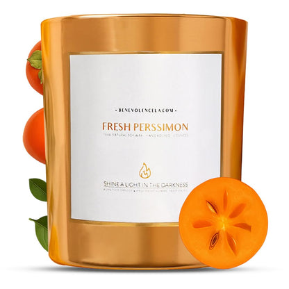Benevolence LA Persimmon Wood Wick Soy Candles - 8oz, 45 Hour Burn