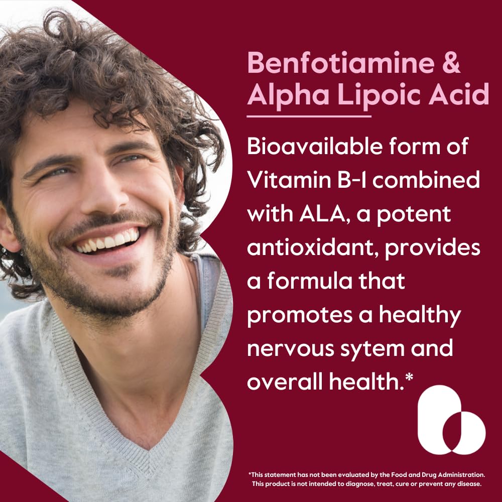 Benfotiamine 150mg + Alpha Lipoic Acid 300mg - 120 Veg Capsules | No Stearates, Vegan, Gluten Free, Non-GMO