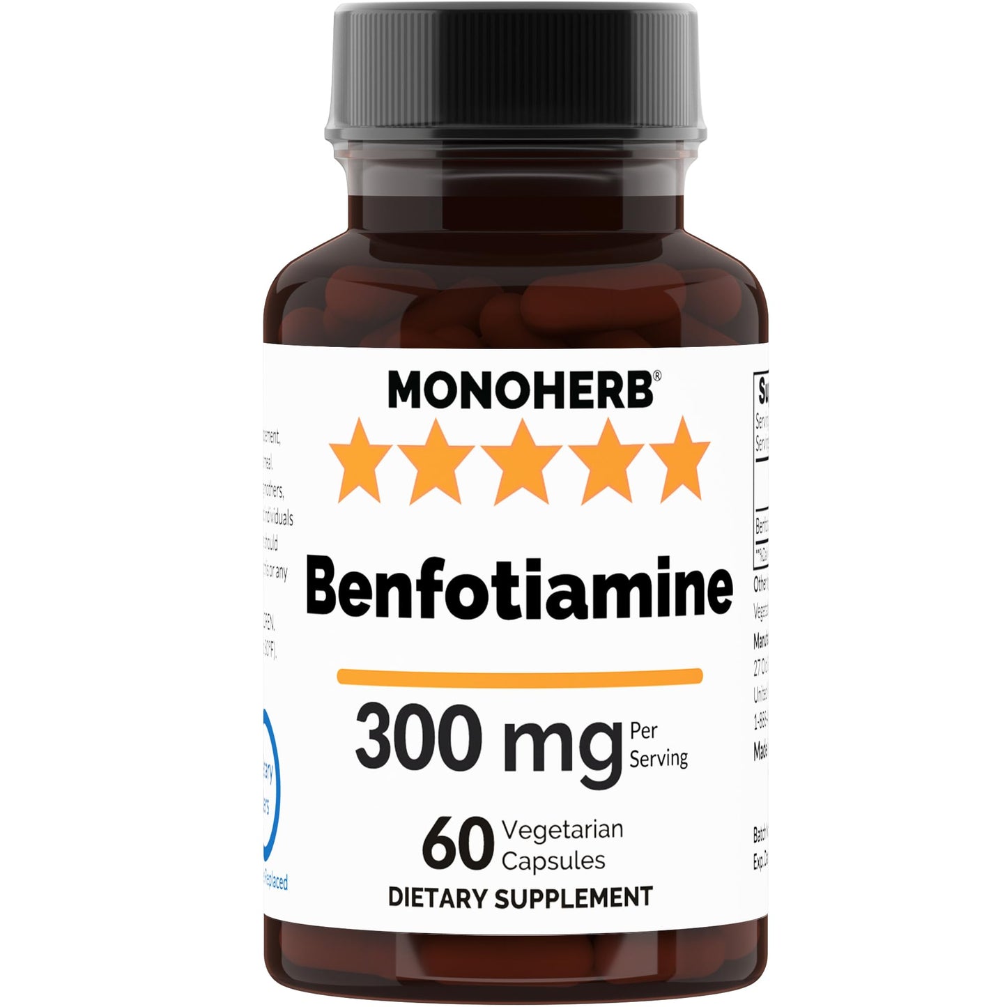 Benfotiamine 300 mg - 60 Veg Capsules | Vitamin B1 Supplement