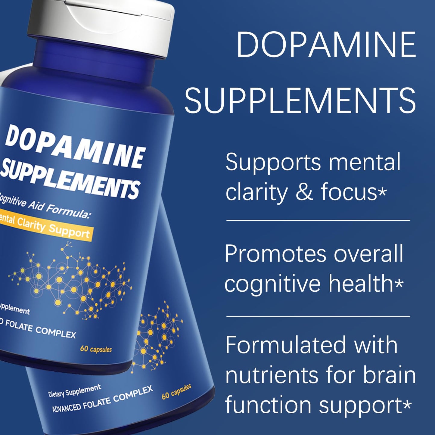 BENIX Dopamine Brain Food – 650mg L-Tyrosine for Focus & Mental Clarity – 60 Capsules