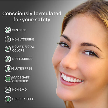 Bentodent Fluoride-Free Charcoal Toothpaste with Bentonite Clay | Natural Vegan Whitening