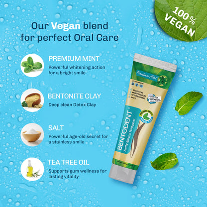 Bentodent Fluoride Free Mineral Toothpaste with Bentonite & Oil Pulling