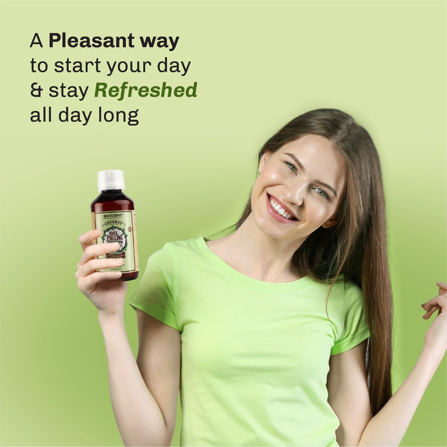 Bentodent Coconut Oil Pulling Mouthwash with Neem & Mint – 6 oz