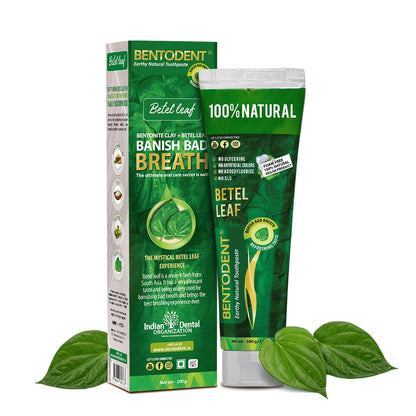 Bentodent Fluoride-Free Remineralizing Toothpaste – Organic Bentonite Clay & Betel Leaf | SLS-Free, Vegan
