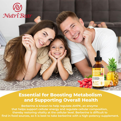 Berberine Liquid Drops with Cinnamon & Turmeric – 2 oz | AMPK, Digestion & Immune Support