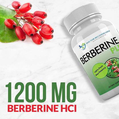 Berberine Plus 1200 mg | Doctor Recommended Supplements | 120 Veggie Capsules (Pack of 2)