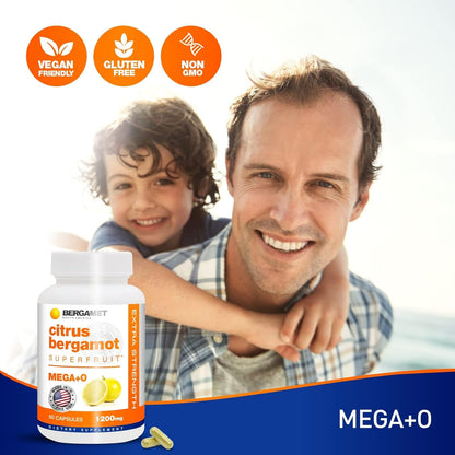 BergaMet Citrus Bergamot Supplement | 170:1 Extract, 1200mg per Serving, 80% Polyphenols