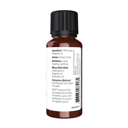 NOW Bergamot Essential Oil – 100% Pure, Cold-Pressed, 1 oz