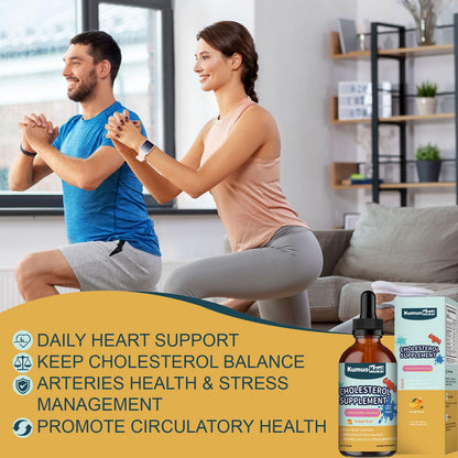 KumuoKeol Cholesterol Support Liquid Drops with Red Yeast Rice, Bergamot & Plant Sterols — Heart Health Formula, 2 fl oz