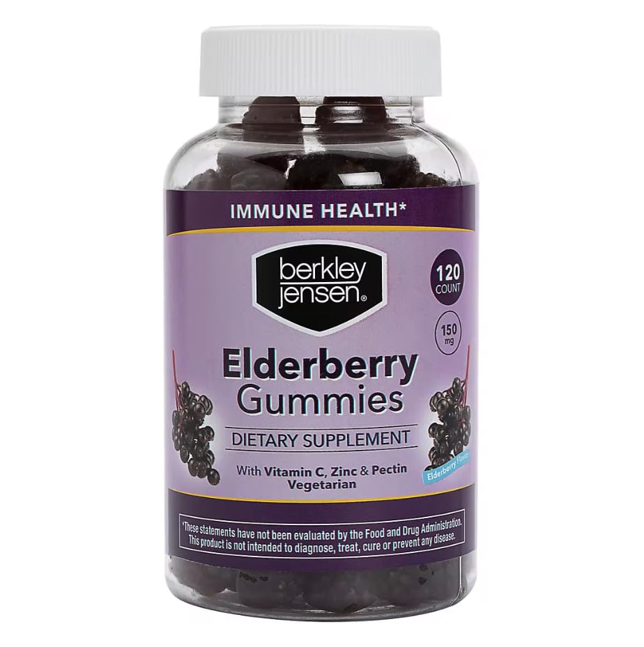 Berkley Jensen Elderberry Gummies with Vitamin C & Zinc, 120 ct / 150 mg