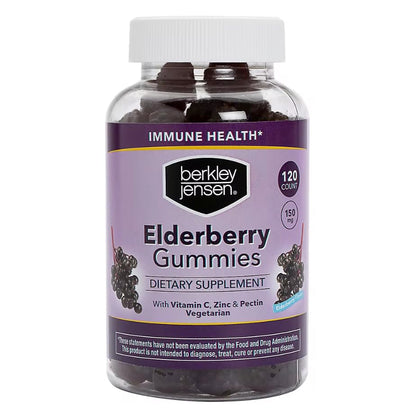 Berkley Jensen Elderberry Gummies with Vitamin C & Zinc, 120 ct / 150 mg