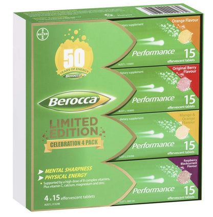 Berocca Performance Celebration Pack - 60-Count Effervescent Tablets (Limited Edition)