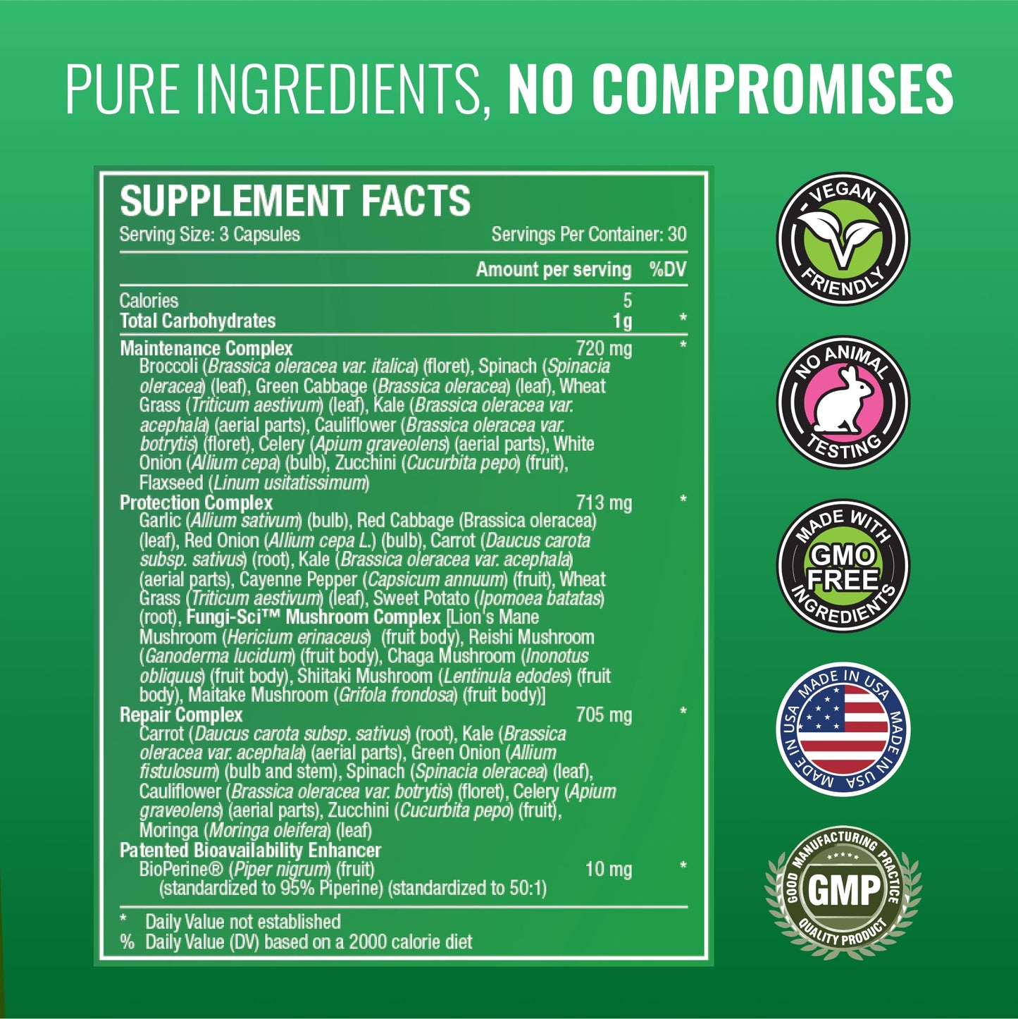 Approved Science Fruits & Veggies: 42-Item Whole Fruit & Veggie Capsule Supplement (90 Capsules)