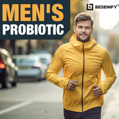 Besenify Probiotics for Men – 500B CFU, 12 Strains, Turmeric & Cranberry