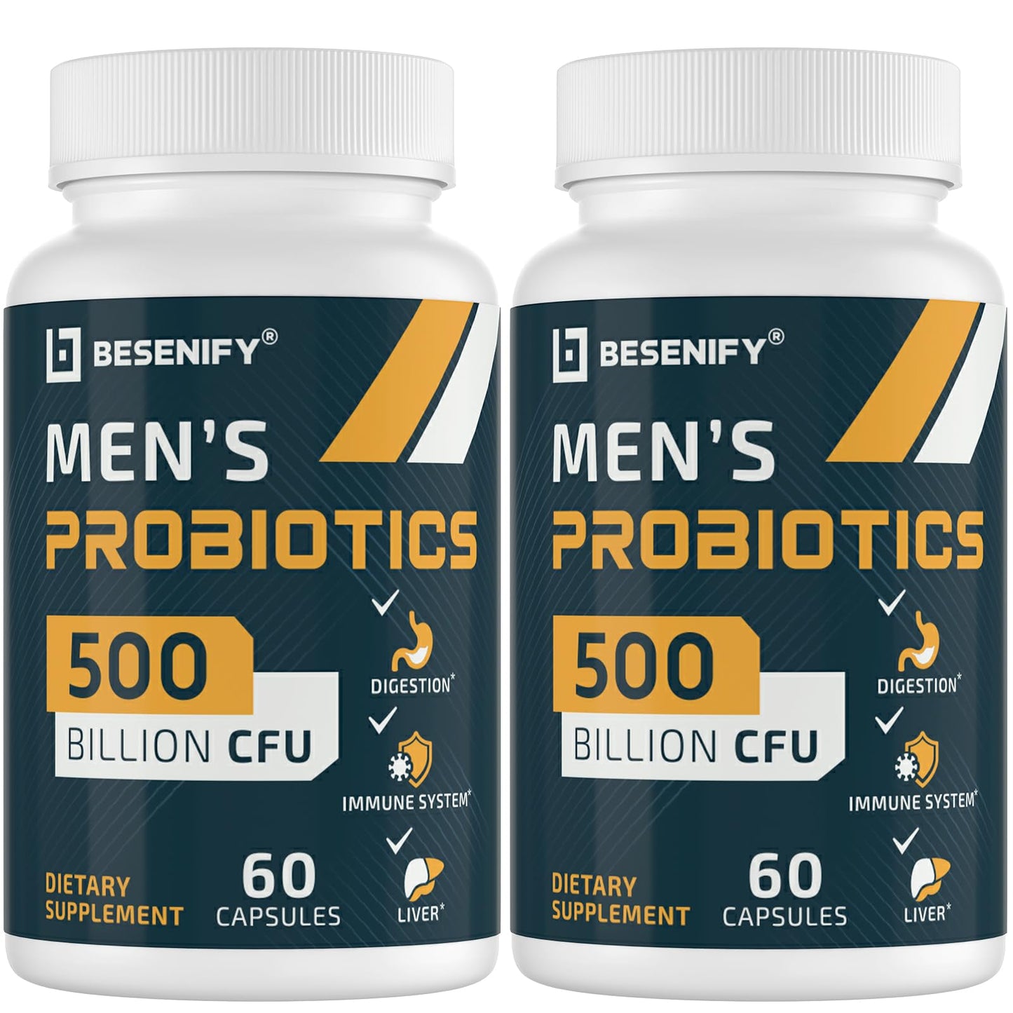 Besenify Probiotics for Men – 500B CFU, 12 Strains, Turmeric & Cranberry