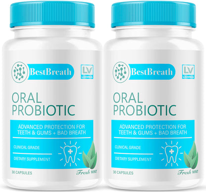 2 Pack - Best Breath - Best Breath Oral Probiotic, Best Breath Probiotic, Best Breath Pills, BestBreath, Best Breathe 60 Capsules for 2 Months, Best Breath Oral Probiotics for Mounth Bad Breath.