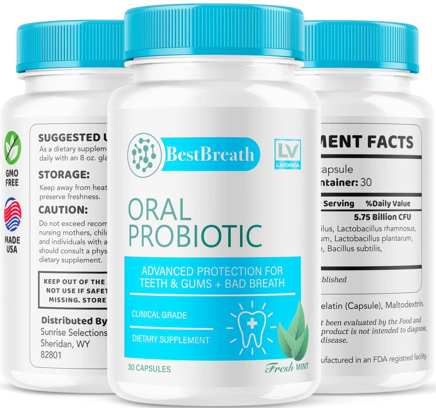 1 Pack Best Breath Oral Probiotic – 30 Capsules (1 Month Supply)