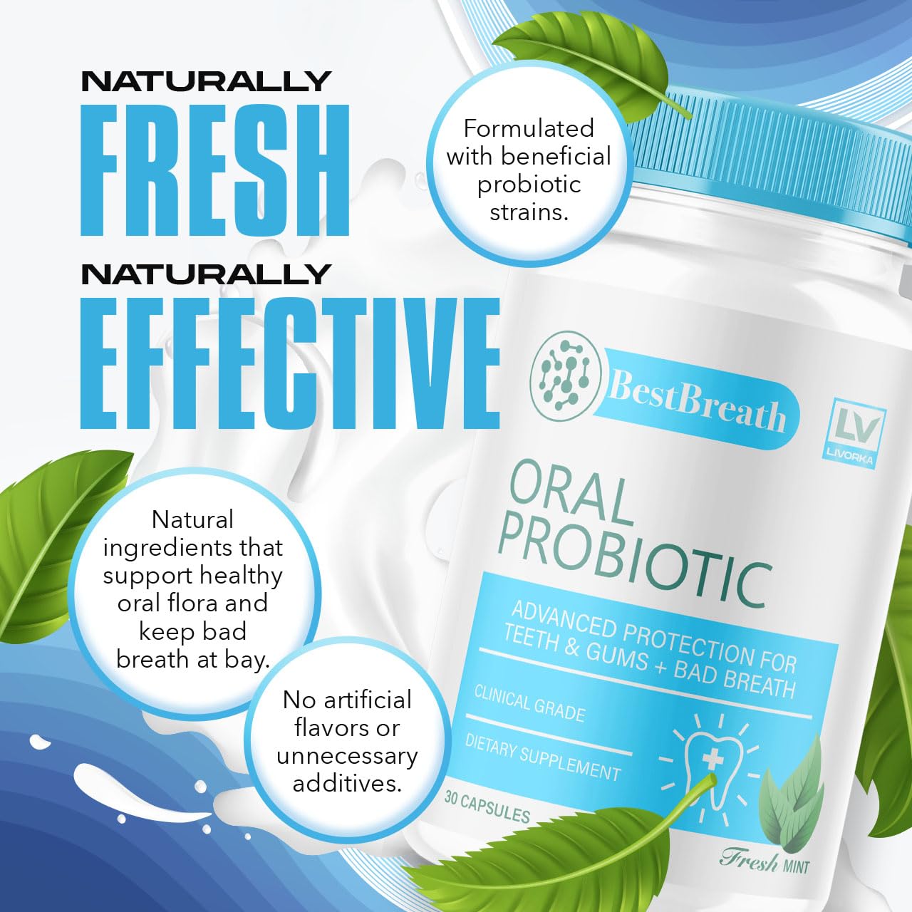 2 Pack - Best Breath - Best Breath Oral Probiotic, Best Breath Probiotic, Best Breath Pills, BestBreath, Best Breathe 60 Capsules for 2 Months, Best Breath Oral Probiotics for Mounth Bad Breath.
