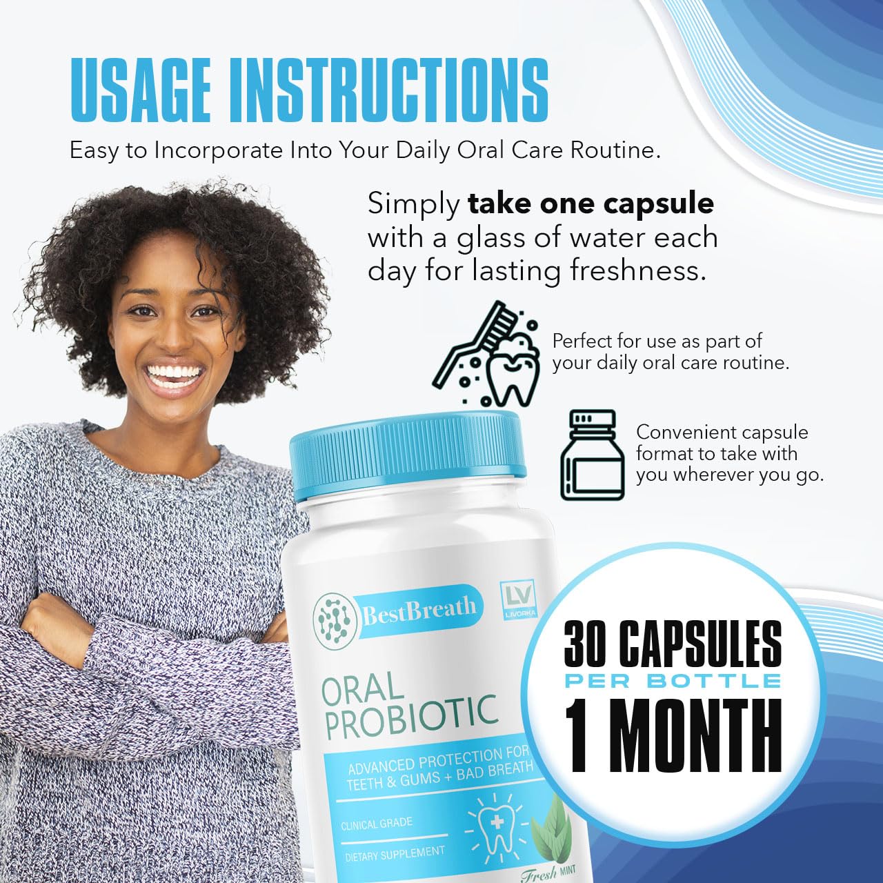 2 Pack - Best Breath - Best Breath Oral Probiotic, Best Breath Probiotic, Best Breath Pills, BestBreath, Best Breathe 60 Capsules for 2 Months, Best Breath Oral Probiotics for Mounth Bad Breath.