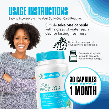 Best Breath Oral Probiotic 3 Pack – 90 Capsules (3 Months) | Bad Breath Solution