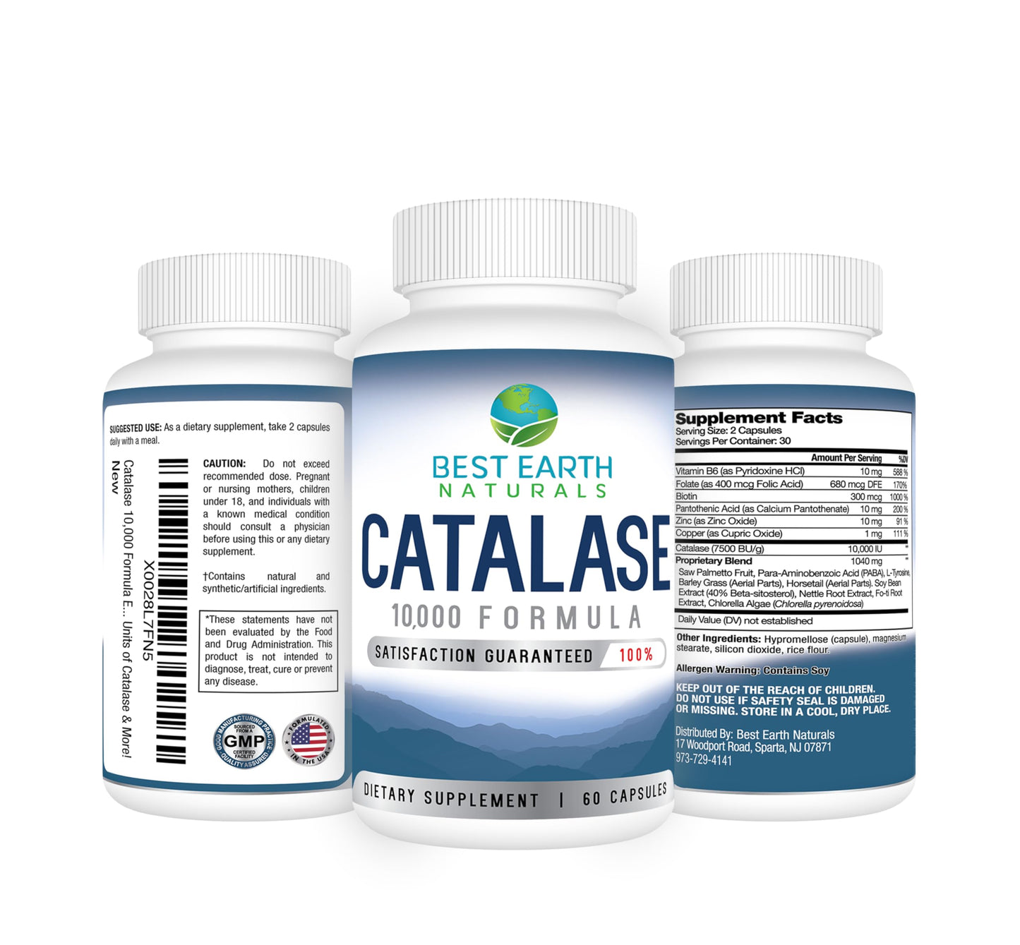 Best Earth Naturals Catalase 10,000 Hair Supplement – 3-Pack (90-Day Supply)