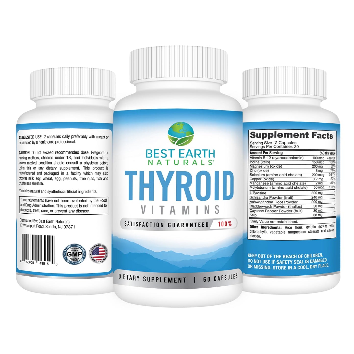 Best Earth Naturals Thyroid Support – 60 Capsules, Pack of 2