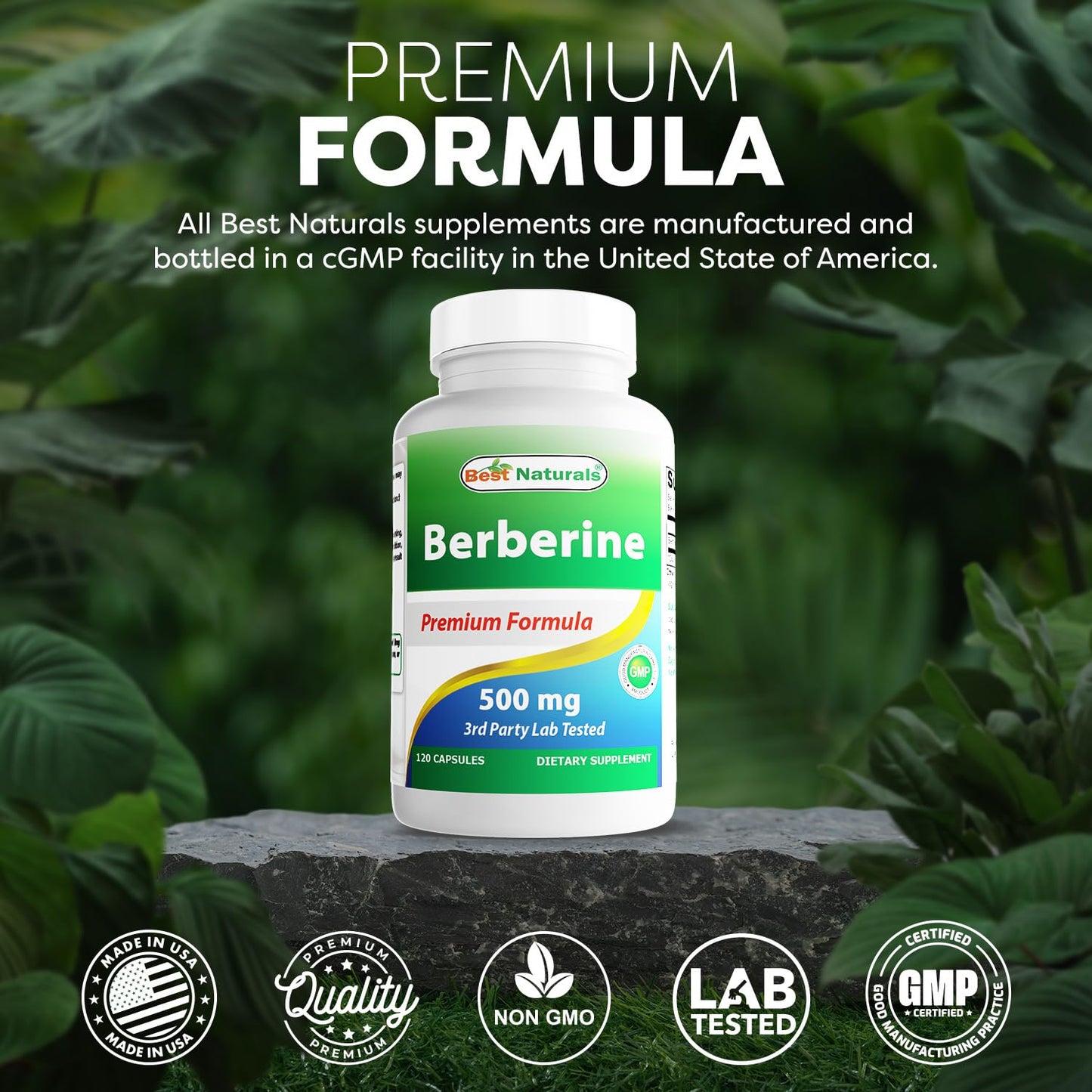 Best Naturals Berberine 500mg – 120 Capsules (Pack of 3) | Immune, Cardiovascular & GI Support
