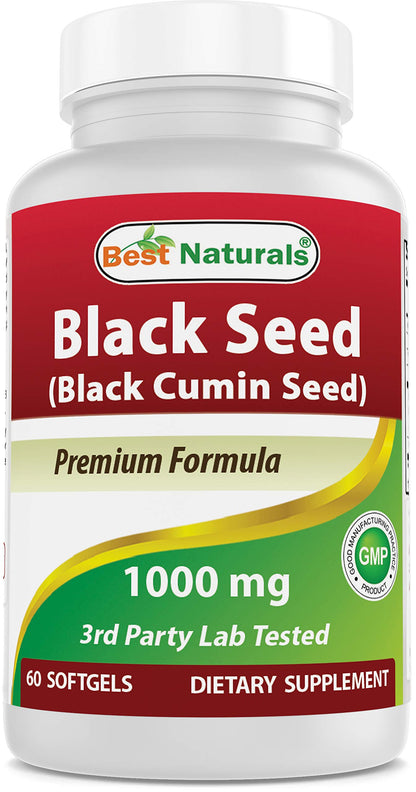 Best Naturals Black Seed Oil 2 Packs - 1000 mg Non-GMO Nigella Sativa, 120 Softgels