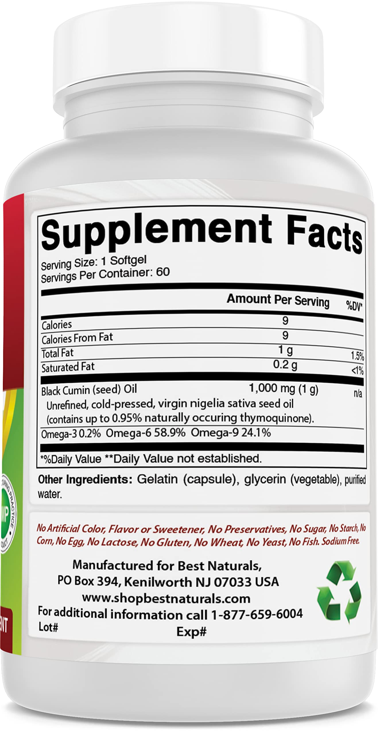 Best Naturals Black Seed Oil 2 Packs - 1000 mg Non-GMO Nigella Sativa, 120 Softgels