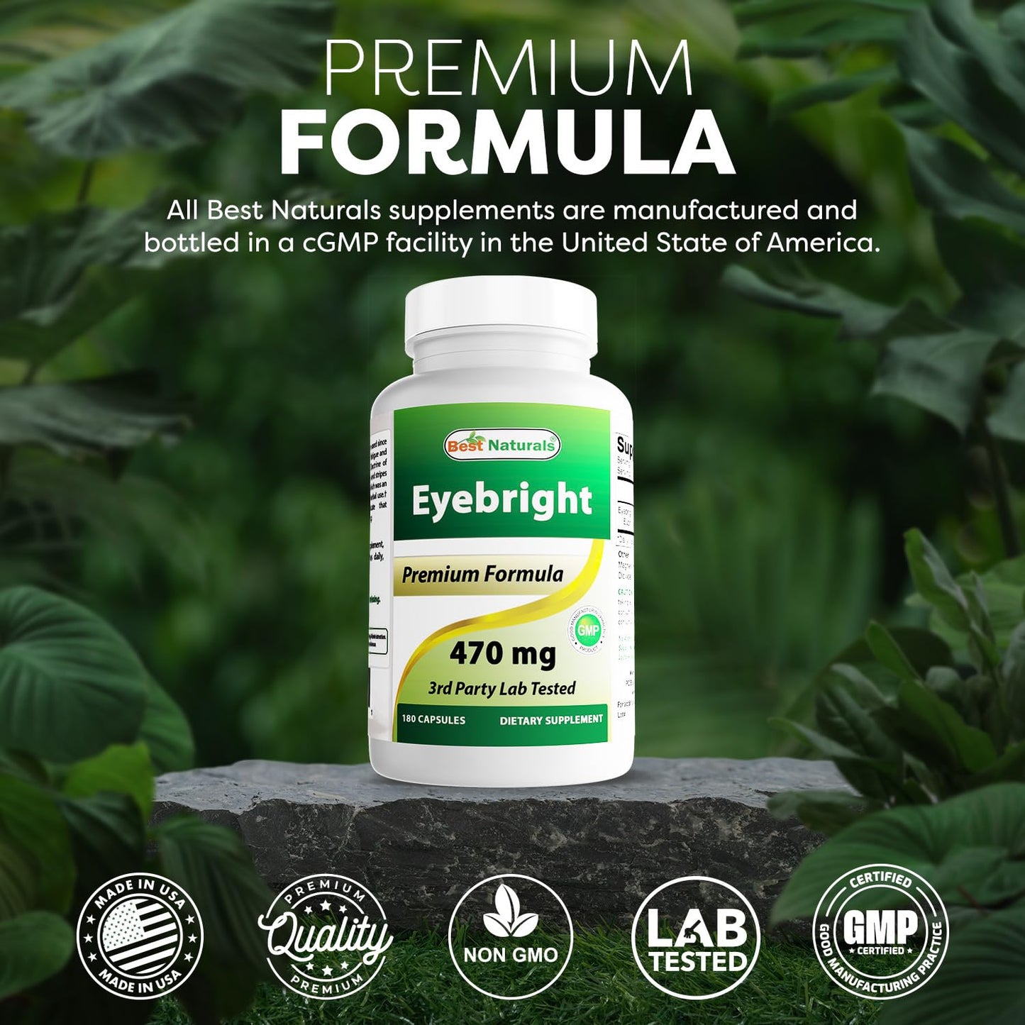 Best Naturals Eyebright 470 mg - 180 Capsules (180 Count, Pack of 2)