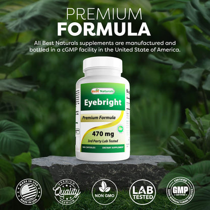Best Naturals Eyebright 470 mg - 180 Capsules (180 Count, Pack of 2)