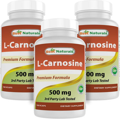 Best Naturals L-Carnosine 500 mg – 100 Vcaps (Pack of 3)