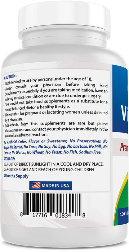 Best Naturals Vitamin D3 2000 IU (50 mcg) – 100 Tablets – Immune Support, Strong Bones & Muscle Function