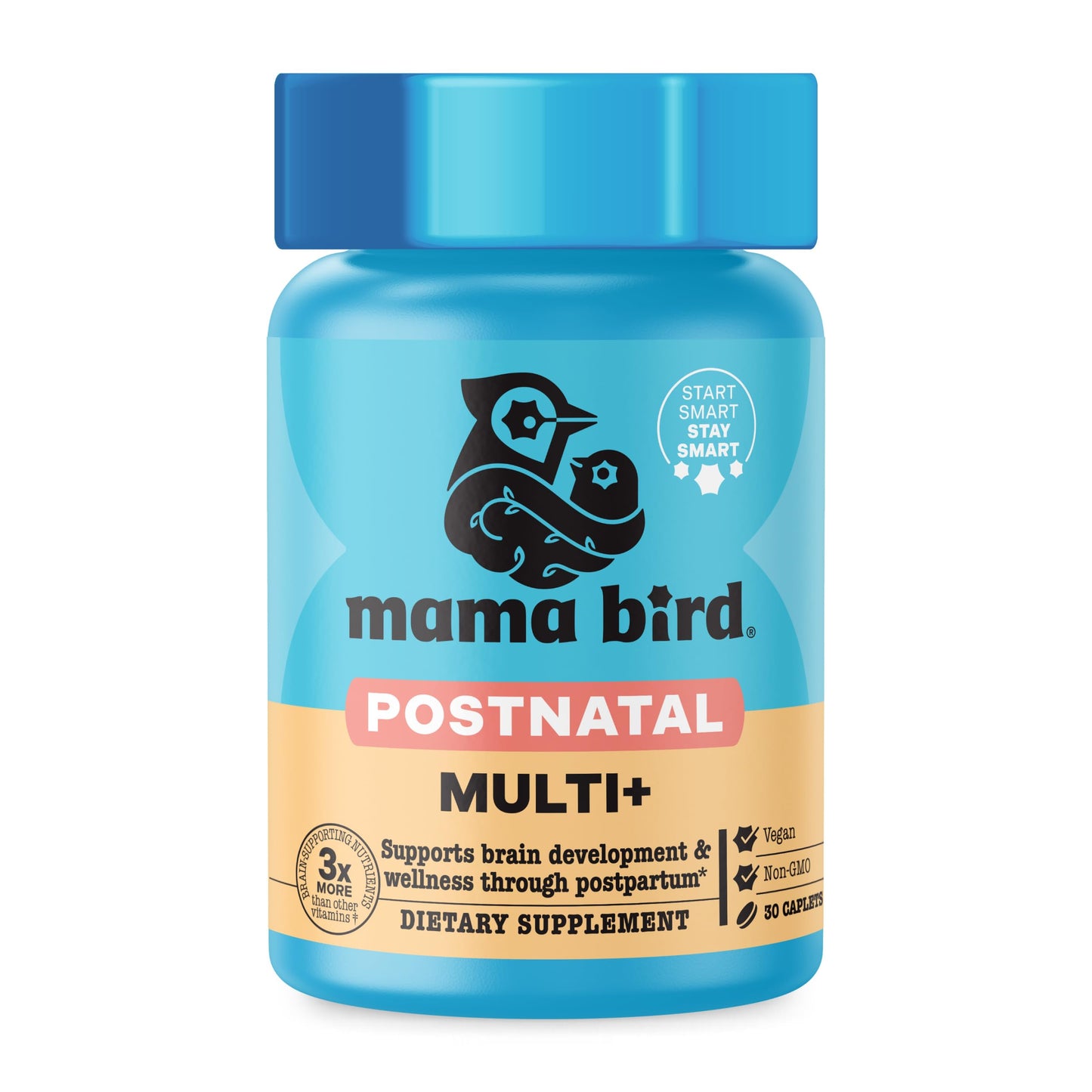 Best Nest Wellness Mama Bird Postnatal Vitamins – Whole-Food, Vegan, Methylated (30 Ct)