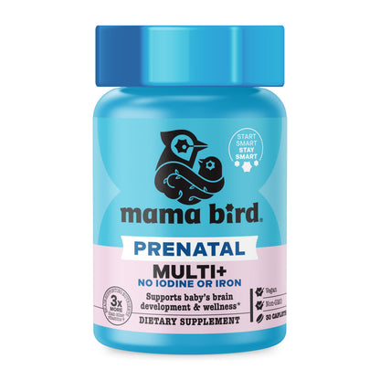 Best Nest Wellness Mama Bird Prenatal Multi+ No Iodine or Iron – 30 Servings, Brain-Ready Prenatal Vitamins
