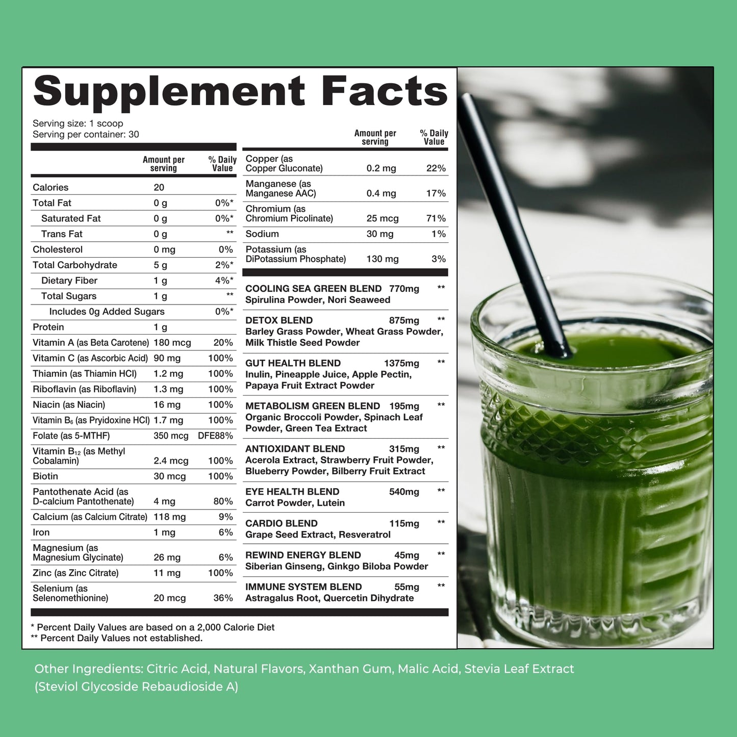 Rewind Best Tasting Super Greens Powder – Pineapple Flavor, 40+ Superfoods, Vitamin B12 & Zinc
