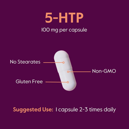 BESTVITE 5-HTP 100mg (240 Capsules) - No Stearates, Gluten Free, Non-GMO