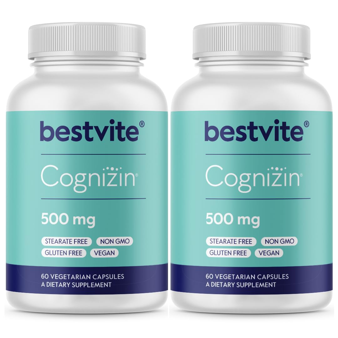BESTVITE Cognizin Citicoline 500mg – 120 Vegetarian Capsules | Premium Nootropic