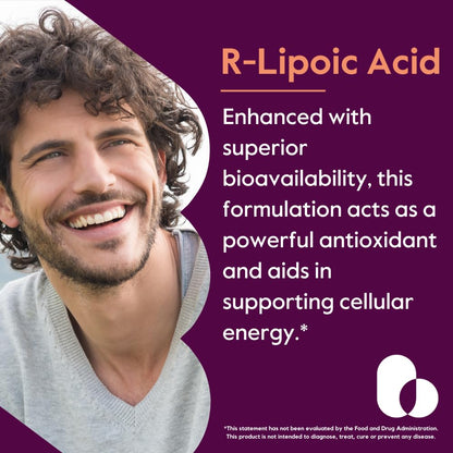 BESTVITE R-Lipoic Acid 200mg Stabilized with Bio-Enhanced Na-RLA (120 Vegetarian Capsules)(60x2) - No Stearates - No Fillers - Vegan - Gluten Free - Non GMO
