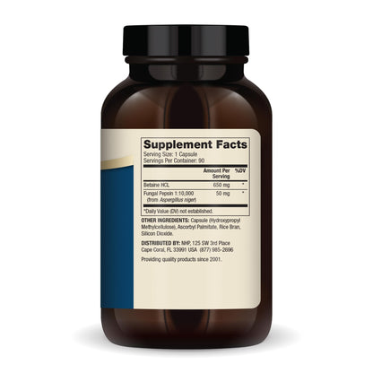 Dr. Mercola Betaine HCL & Pepsin - Digestive Support (90 Capsules)