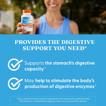 Doctor's Best Betaine HCl Pepsin & Gentian Bitters – Digestive Enzymes, 120 Caps, Non-GMO, Gluten Free | Original Version
